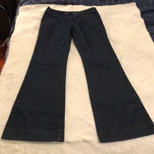 The limited dark wash flare jeans